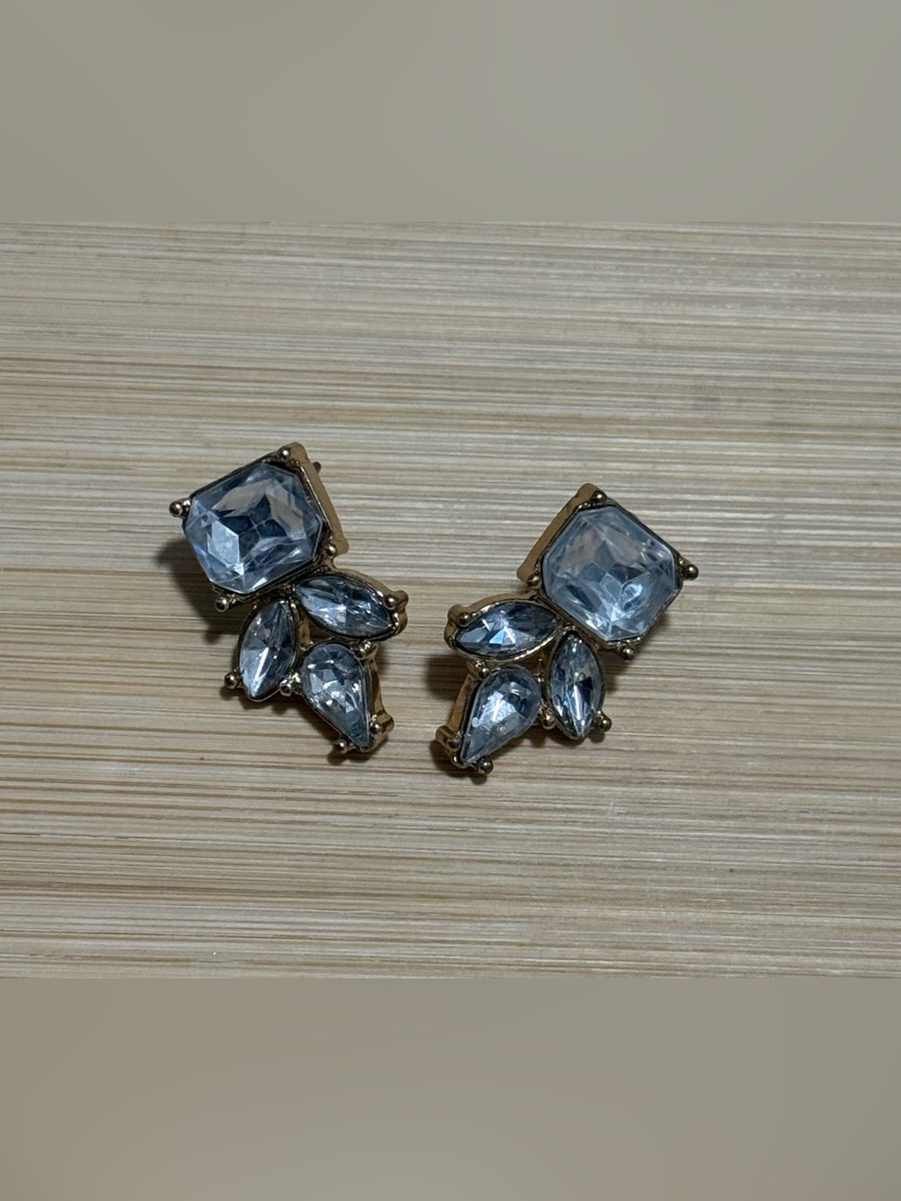 Crystal Cluster Gold-Tone Stud Earrings
